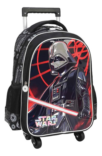 Imagem 2 de 5 de Mochila Star Wars Rodinha E Costas Lancheira Térmica Lápis