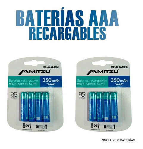 Cargador Con 26 Baterías Recargables 8 Aaa Y 18 Aa Mitzu