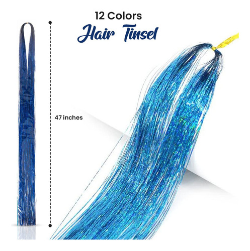 Osprey 47-inch Hair Tinsel Extensions Kit With Tool - 12 Vib