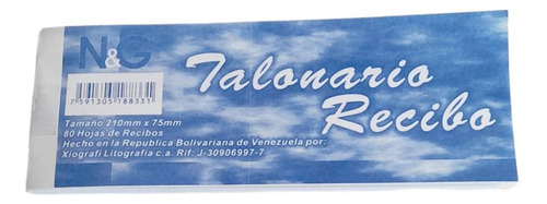 Talonarios De Recibos   80 Hojas  Pack De 4 Piezas