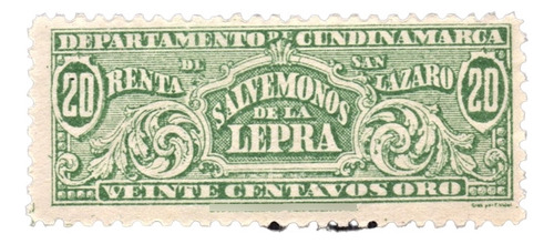 Cigarrillos Timbre De 20 Centavos Cundinamarca 1904 Lazareto