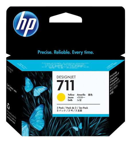 Pack De 3 Cartuchos Amarillo Hp 711 29 Ml Original