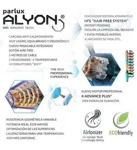Imagen 6 de 7 de Secador De Pelo Profesional Parlux Aylon