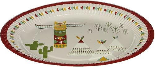 Talking Tables Pow Wow Party Pow Wow Platos Desechables, 12