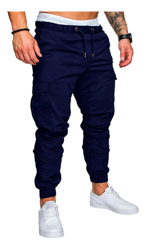 Pantalones Hombre Cargo Bolsillos Casuales Jogger Alpina