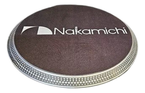 Nakamichi Logo Blanco Fondo Negro Paño Slipmat Espuma