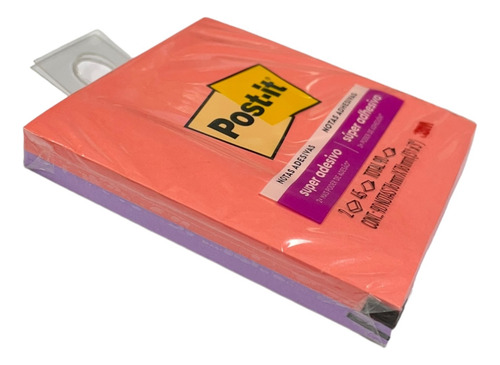 Block Notas Adhesivas Post It Sticky 3x3in Poppy Pink & Lila