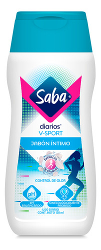 Jabón Íntimo Saba Diarios V-sport Control De Olor 130 ml