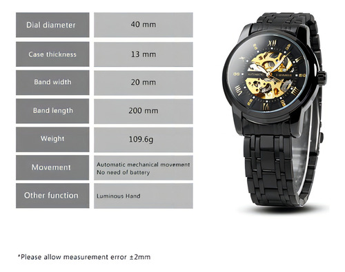 Reloj Mecánico T-Winner SLZg108 Negro