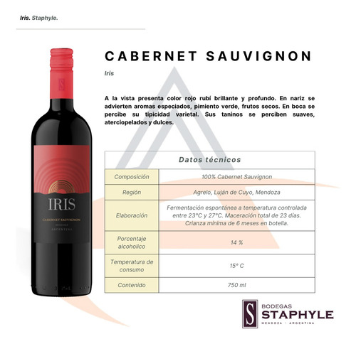 Vino Iris Cabernet Sauvignon Staphyle 6x750ml