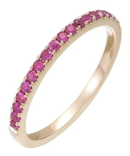 Anillo Casi Sinfin Oro Rosa 18k Zafiros Rosa Talla Brillante