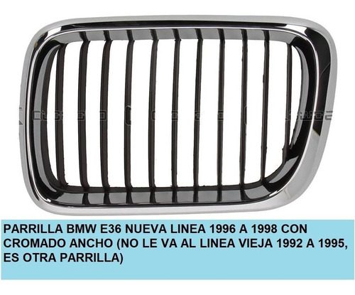 Parrilla Para Bmw Serie 3 316 323 325 328 E36 1992-1998 Izq