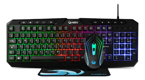 Combo Gaming Noblex Nbx-set1000 Teclado/mouse/pad/7 Colores