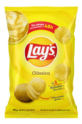 Batata Frita Lisa Clássica Lay's Pacote 115g