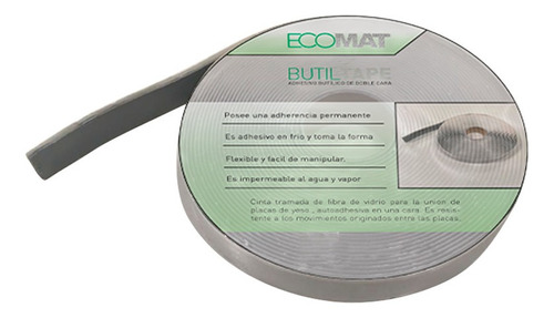 Cinta Adhesiva Butilica Doble Contacto 40mm X 12mts Ecomat