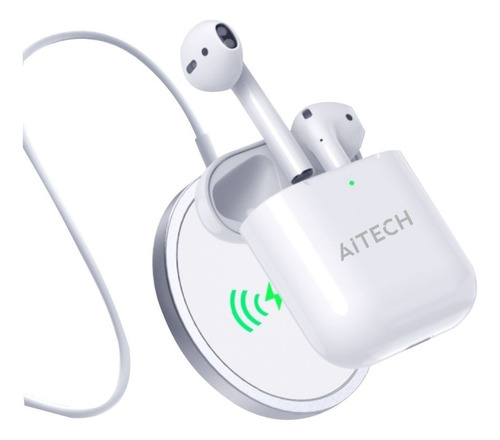 Auricular In-ear Aitech Ly-068 Inalámbrico Charging Case Color Blanco