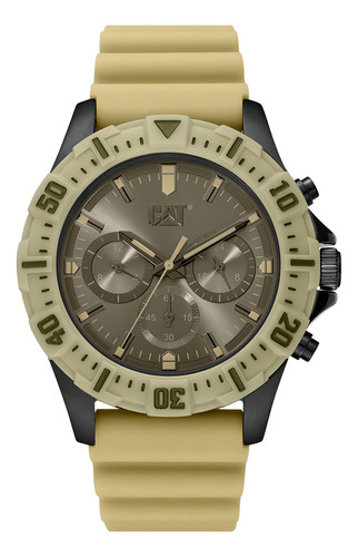 Reloj Hombre Cat Modelo Moto Multi Pz15928929 Malla Arena Bisel Arena Fondo Bronce