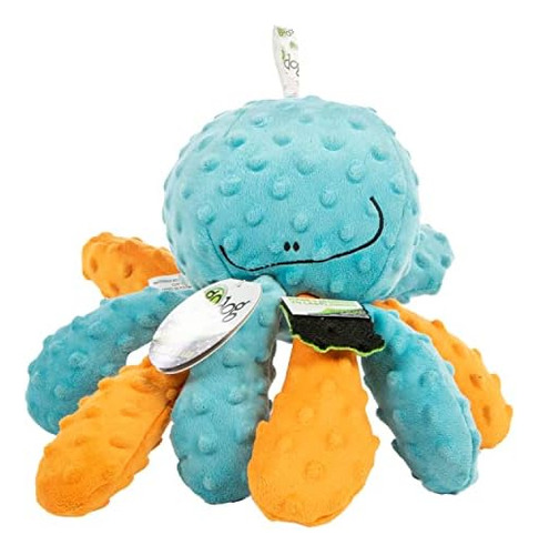 Godog Crazy Tugs Octopus Squeaky Plush Tug Dog Toy, Chew Gua