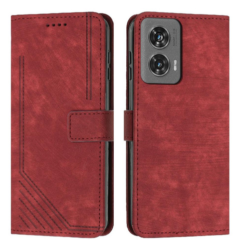 Funda Para Motorola Moto Edge 50 Fusion 5g Pu Cuero Lateral