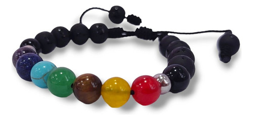 Manilla Pulsera 7 Chakras Piedras Naturales Ajustable 8mm