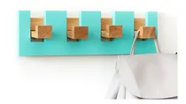 Comprar Perchero De Pared Madera Laqueada 4 Perchas Diseño Nórdico 
