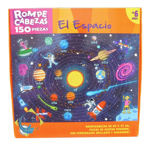 Imagen 3 de 5 de Rompecabeza 150 Piezas Puzzle Espacio Planeta Educativo Niño