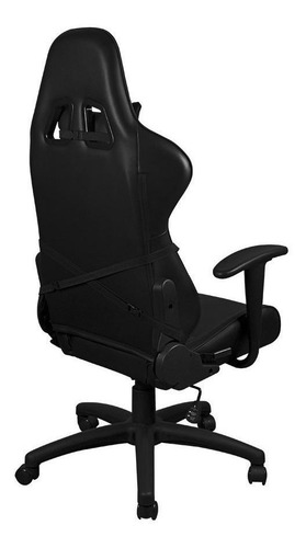 Imagen 3 de 5 de Silla de escritorio Balam Rush Thunder Rush gamer ergonómica negra con tapizado de poliuretano