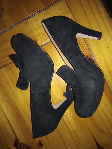 Zapatos De Vestir Plataforma Negro 