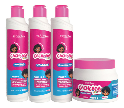 Kit Cacheada Kids Cheiro De Chiclete 300ml Tróia