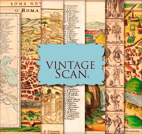 Kit De Papel Digital Vintage Mapas Antiguos Rome