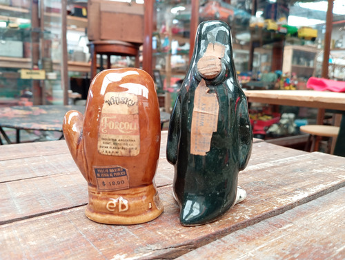 2 Botellas Miniatura De Ceramica De Coleccion Whisky Ref.459 (Usado)