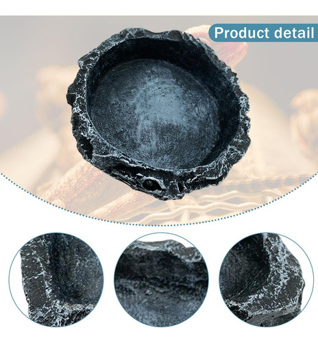 2pcs Platos De Agua De Reptiles Tazones De Comida Redondo