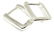 Comprar Aro Argolla Lisas Rectangulares Cuadrados Moda Plata 925