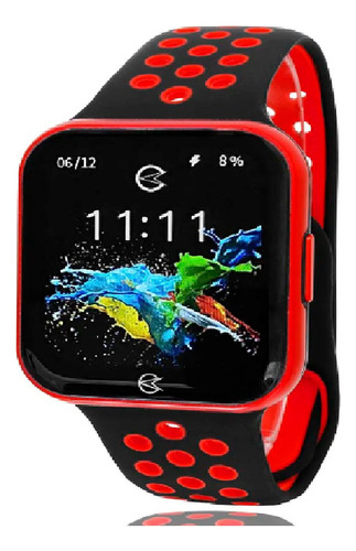 Relógio Champion Smartwatch Ch50033v Vermelho E Preto Unisex