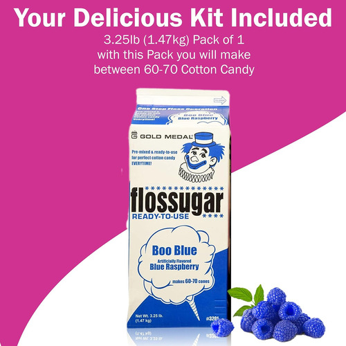 Candy Floss Sugar-raspberry Blue, 3.37 Pounds