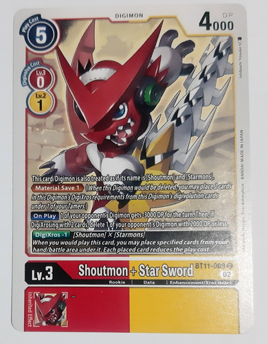 Carta Digimon Shoutmon Star Sword Bt11 09 U Digimon Tcg  