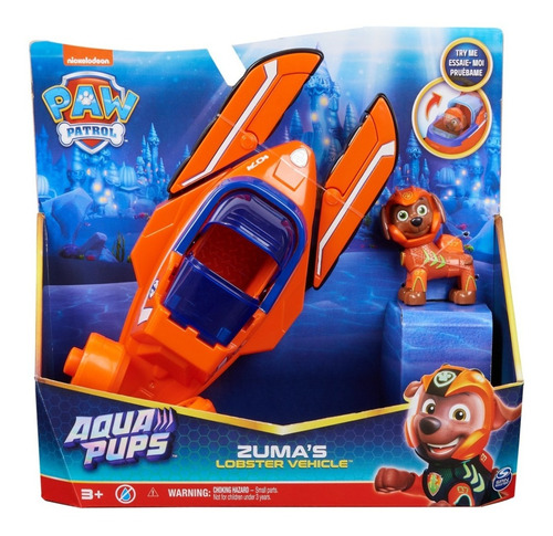 Paw Patrol, Vehículo Transformable De Zuma Con Figura Color Naranja