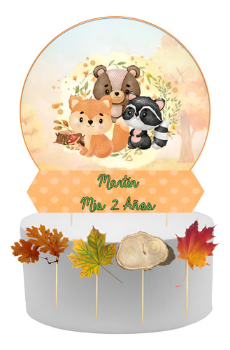 Cotillon Personalizado Animalitos Bosque Nene Bolsitas X 20