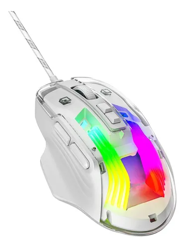 Mouse Gamer Luz Led Rgb Con Cable Usb Xtrike Me Gm319 Para Computadora Notebook Pc 7200 Dpi - Blanco