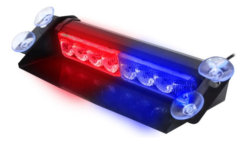 Baliza De 8 Led Estroboscópica Color Rojo Y Azul Parabrisas 