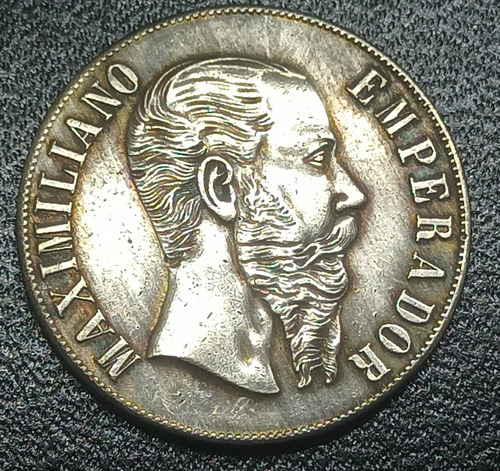 Medalla Replica Maximiliano Cincuenta Cent Alpaca Plateada 