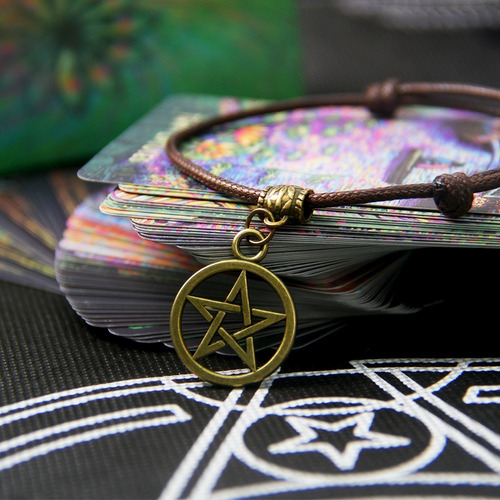 Imagen 3 de 4 de Pulsera Pentaculo Pentagrama Wicca Adivinacion Amuleto Dije