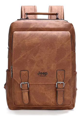 Mochila Masculina Jeep Buluo, Bolsa De Couro De Grande Capac