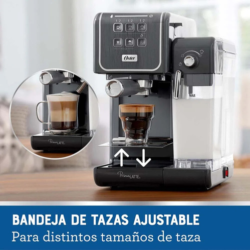 Cafetera Oster® Primalatte Touch 19 Bares / Qualify Color Gris