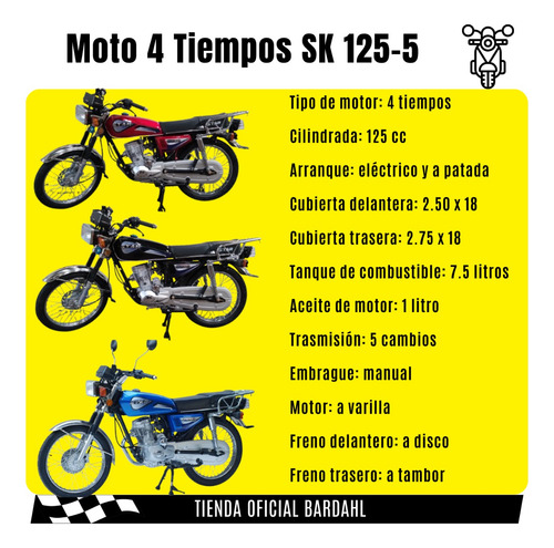 Moto 4 Tiempos Star Negra Sk 125-5 0km