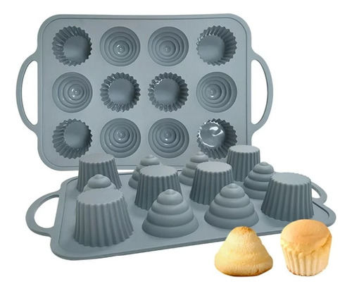 Molde De Silicon Cupcakes Completos Jabones Velas Reposteria