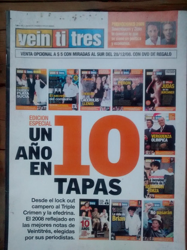 Revista Veintitres - 2008 Un Año En 10 Tapas Kirchner