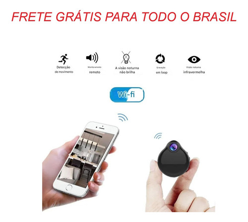 Hd Mini Câmera Espiã Wi-fi Colar Pingente Gravação Digital