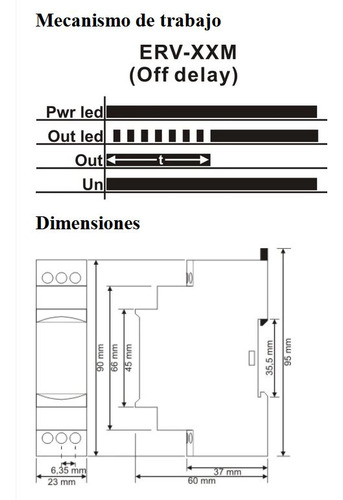 Timer Industrial Multirango Función Off Delay 220vac 110vac