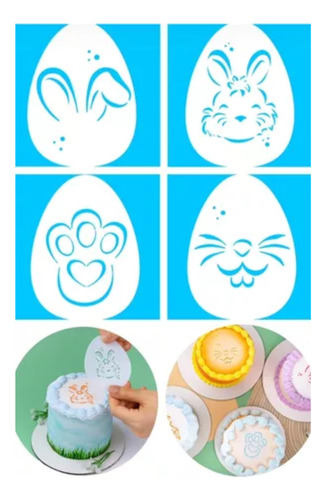 Mini Stencil Decorativo Bolo Confeitaria Pascoa Brilhante